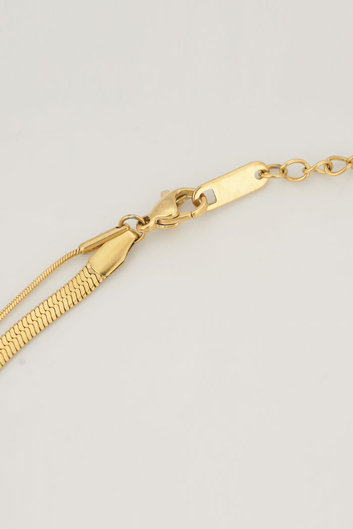 Grace Karin Double Layer Snake Bone Chain Necklace