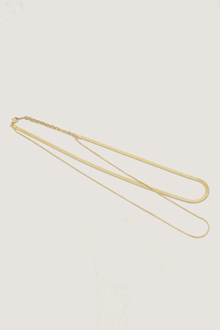 Grace Karin Double Layer Snake Bone Chain Necklace