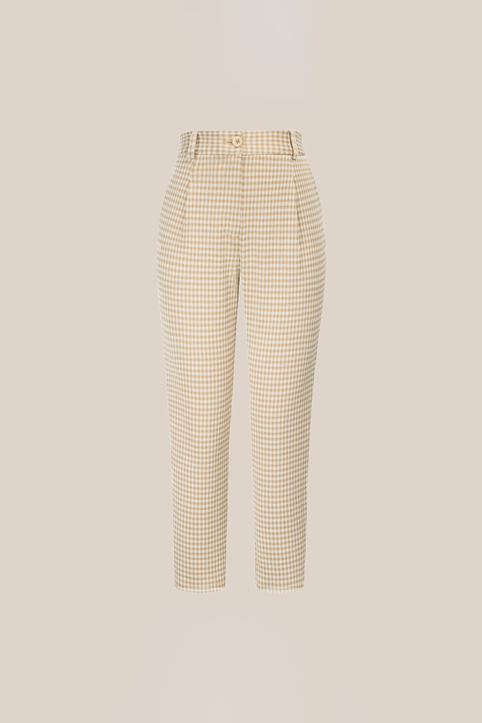 Grace Karin High Waist OL Plaid Cropped Pants