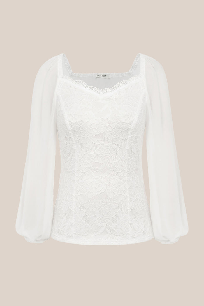 Grace Karin Lace Patchwork Party Top