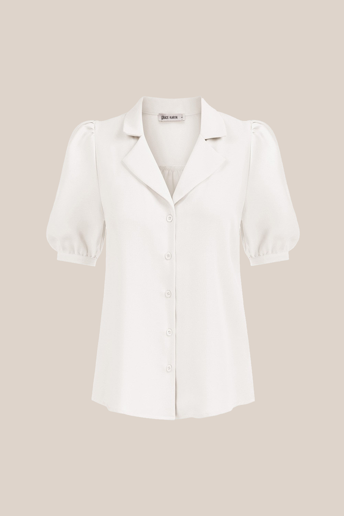 Grace Karin Puffed Sleeves Business Casual Tops
