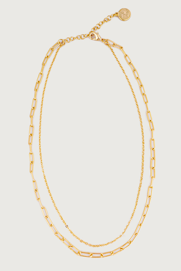 grace karin Stackable Style Double Chain Necklace