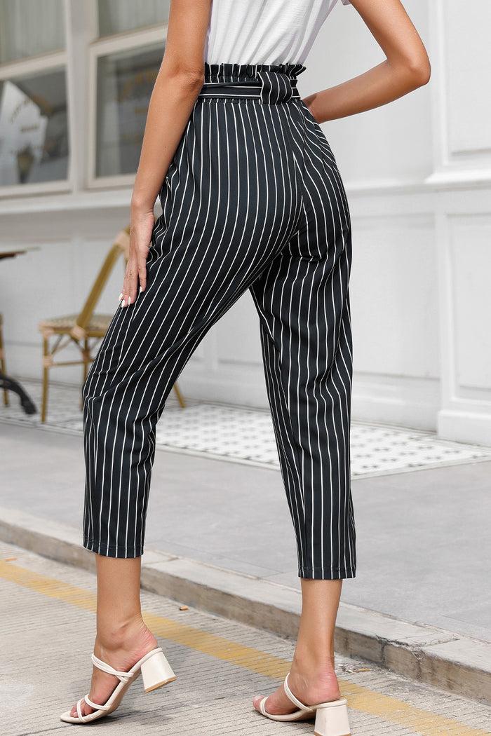 Grace Karin GRACE KARIN Waist Cropped Paper Bag Pants