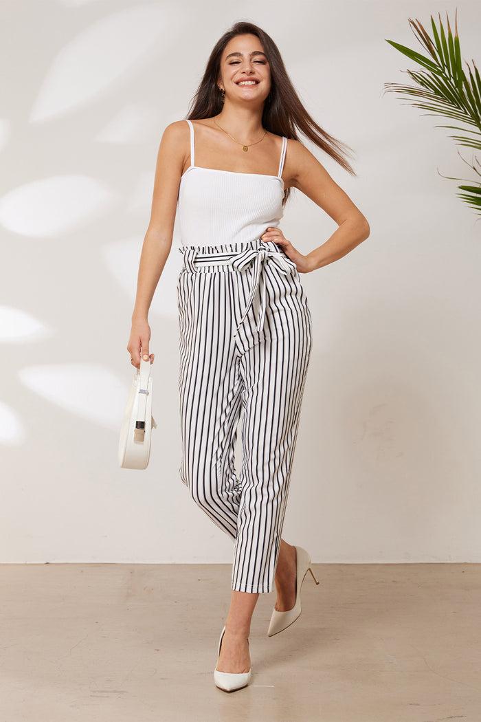 Grace Karin GRACE KARIN Waist Cropped Paper Bag Pants