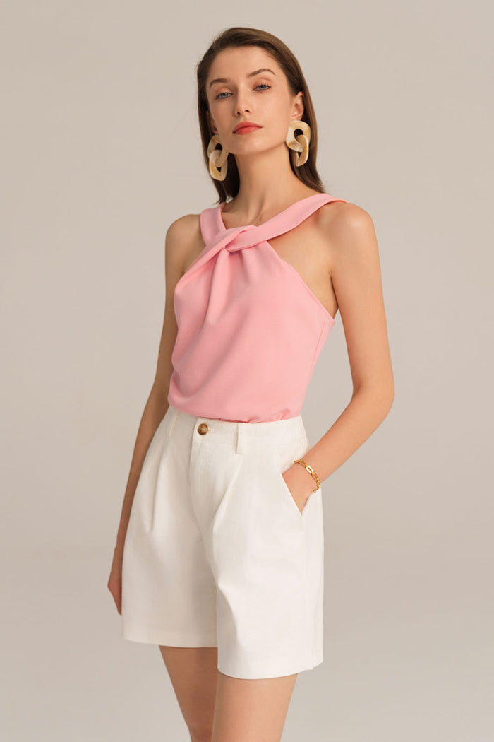 Grace Karin Halterneck Slim Fit Square Back Stretchy Party Tops