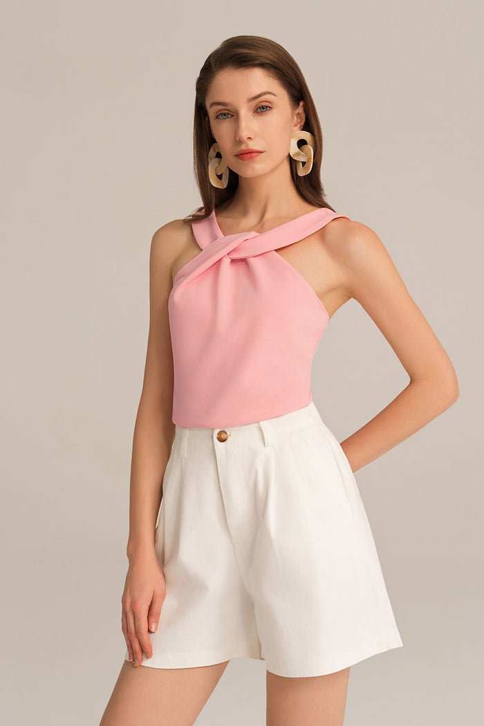 grace karin Halterneck Slim Fit Square Back Stretchy Party Tops