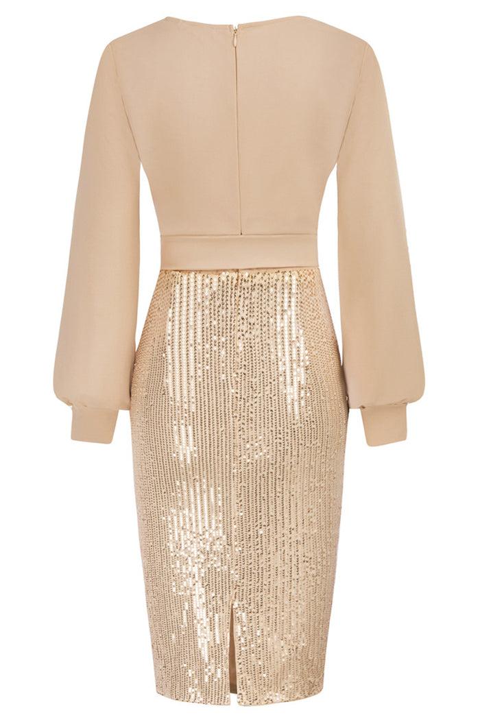 Grace Karin Sequin Long Sleeve Elegant Cocktail Party Dresses - Cold