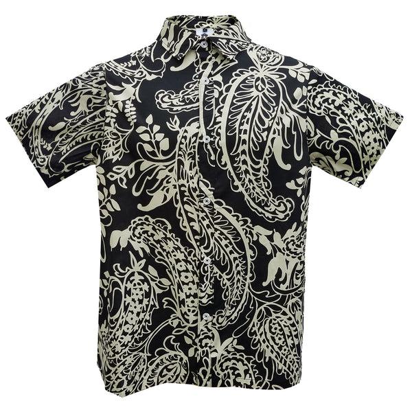 graceland Authentic Elvis Black And White Paisley Woven Shirt
