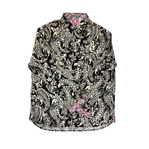 graceland Authentic Elvis Black Paisley Long Sleeve Shirt