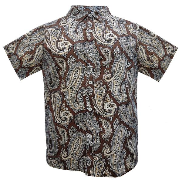 graceland Authentic Elvis Brown Paisley Woven Shirt