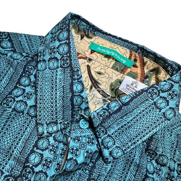 Graceland Authentic Elvis Long Sleeve Blue Printed Woven Shirt