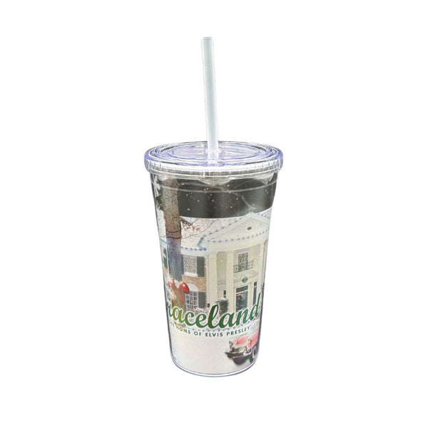 Graceland Christmas At Graceland Glitter Travel Tumbler