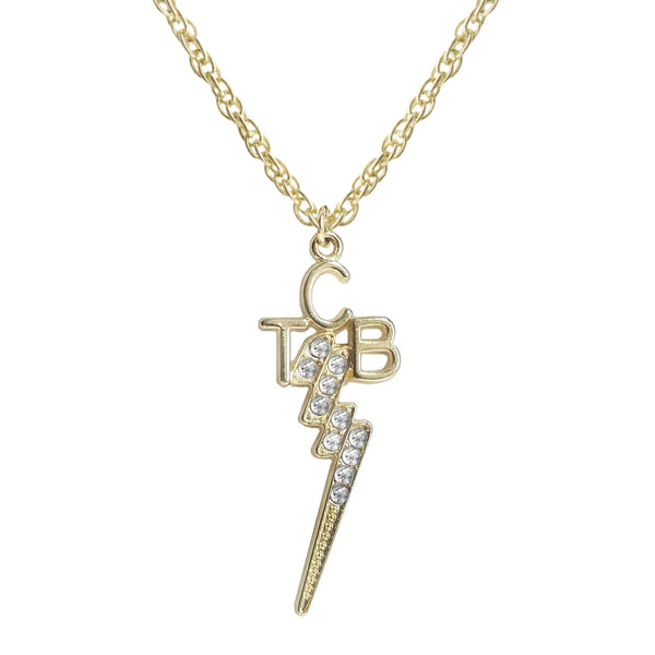 graceland Direct From Graceland Gold Plated Rhinestone TCB Necklace