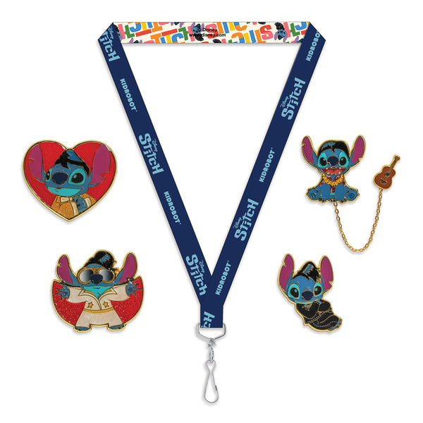 graceland Disney Stitch Inspired By Elvis Lanyard and Pin Set