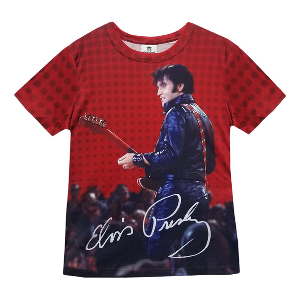 graceland Elvis 68 Special Black Leather Women's Sublimated T-Shirt