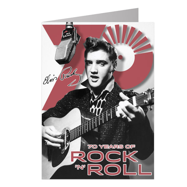 graceland Elvis 70 Years of Rock N Roll Greeting Card