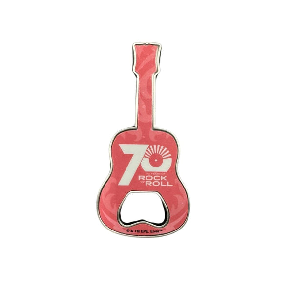 graceland Elvis 70 Years Of Rock N Roll Guitar Bottle Opener Magnet