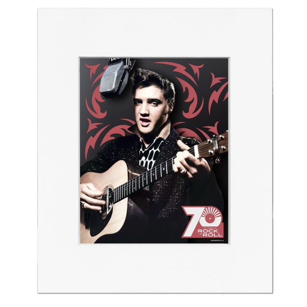 graceland Elvis 70 Years of Rock N Roll Matted Photo
