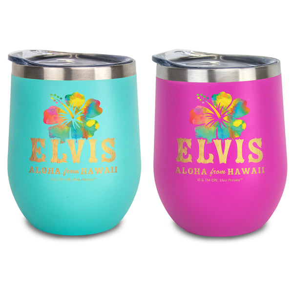 graceland Elvis Aloha From Hawaii Stainless Wine Tumbler