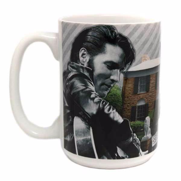 Graceland Elvis Black Leather Graceland Photo Coffee Mug