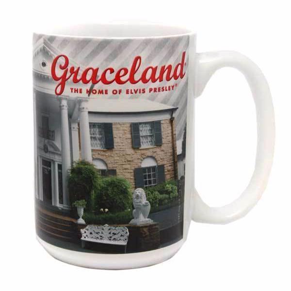 graceland Elvis Black Leather Graceland Photo Coffee Mug