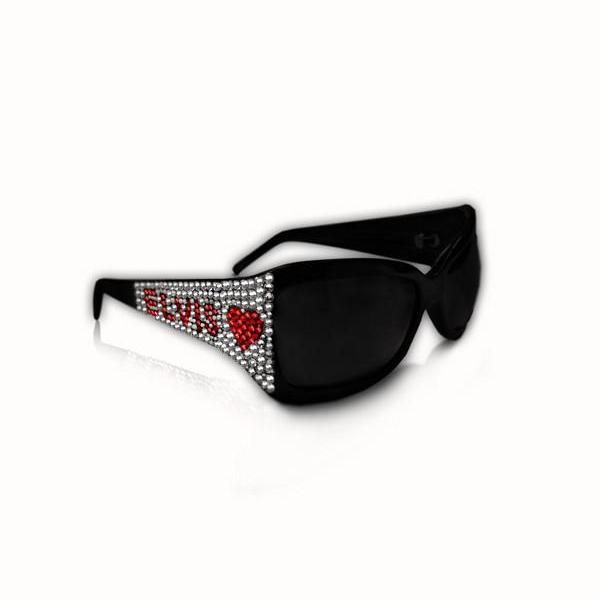 Graceland Elvis Crystal Embellished Black Sunglasses By Sandy Martindale