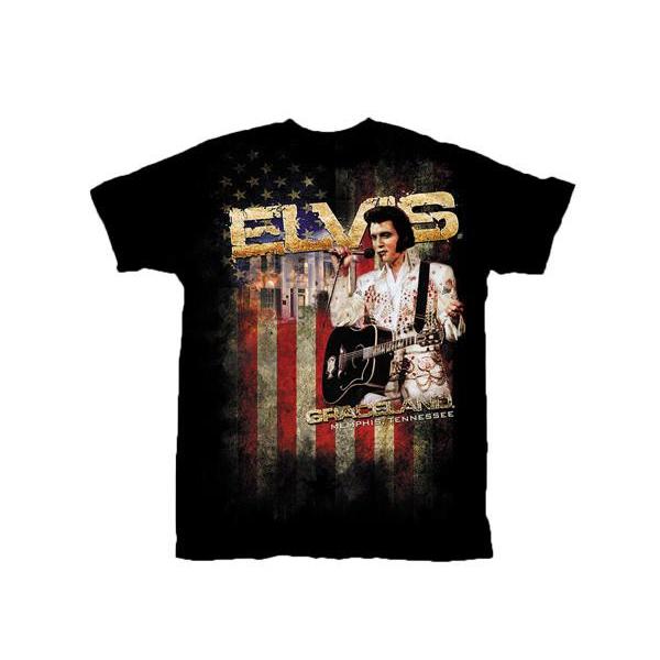 graceland Elvis Graceland Aloha Eagle Jumpsuit Flag T-Shirt