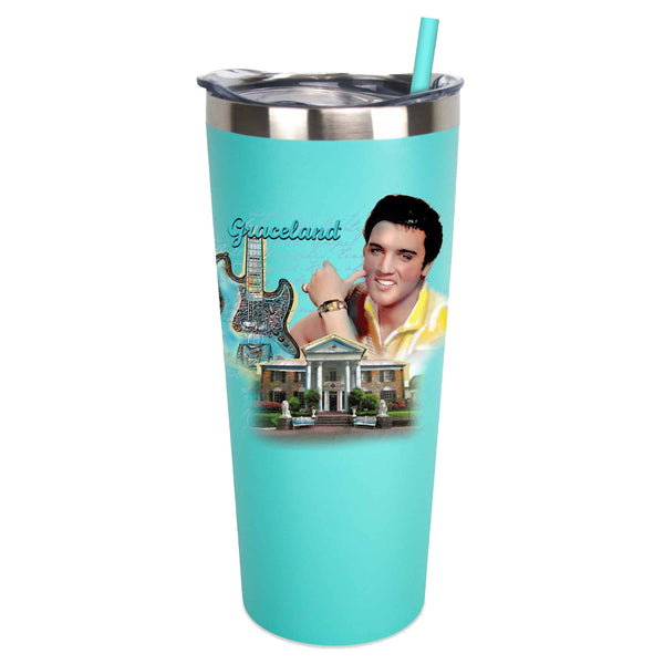 graceland Elvis Graceland Guitar Watercolor Stainless Travel Tumbler