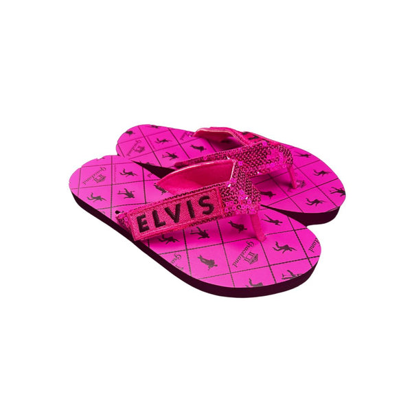 Graceland Elvis Graceland Pink Sequin Strap Flip Flops