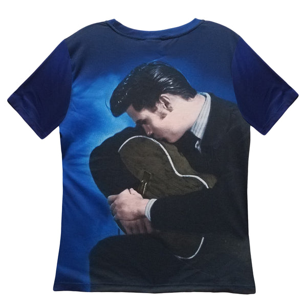 Graceland Elvis Kissing Guitar Women's Sublimated T-Shirt