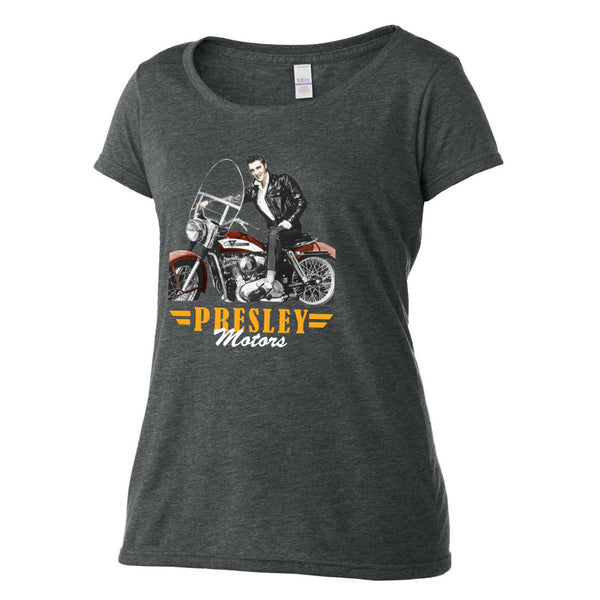 graceland Elvis On Bike Presley Motors Women's T-Shirt