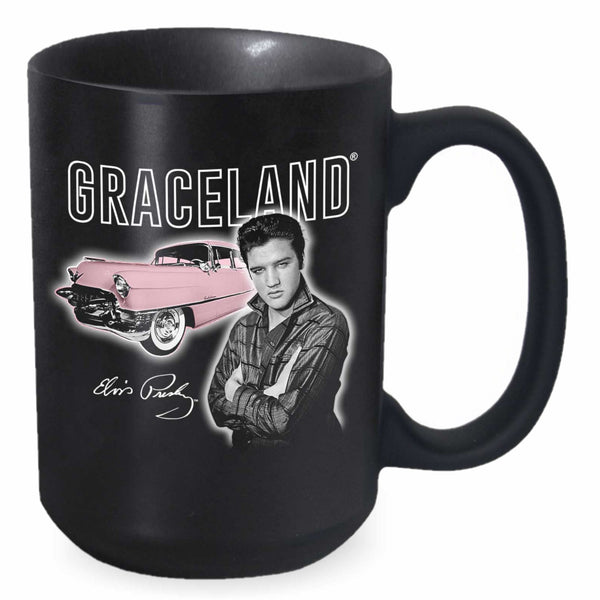 graceland Elvis Pink Classic Car Graceland Matte Coffee Mug