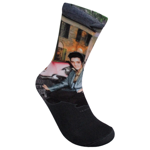 graceland Elvis Pink Classic Car Graceland Sublimated Socks