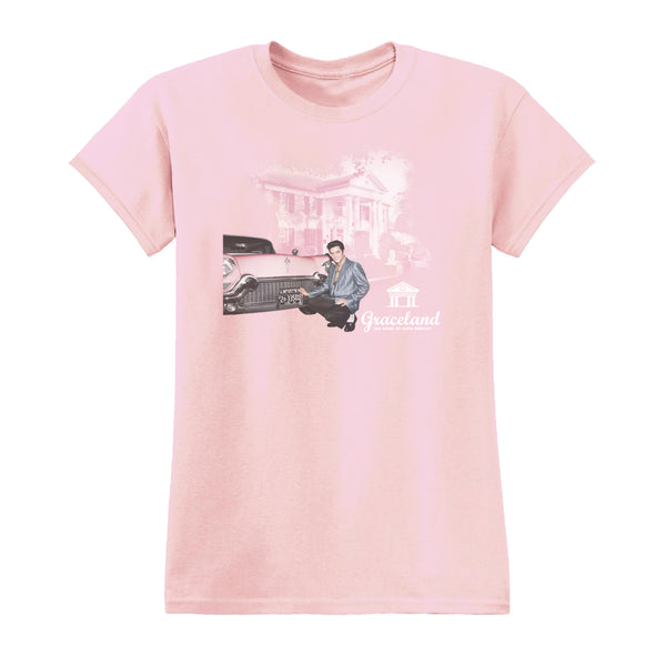 graceland Elvis Pink Classic Car Graceland Women's T-Shirt