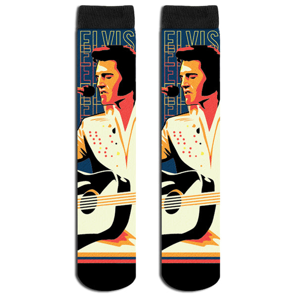 graceland Elvis Presley Aloha From Hawaii Guitar Crew Sock