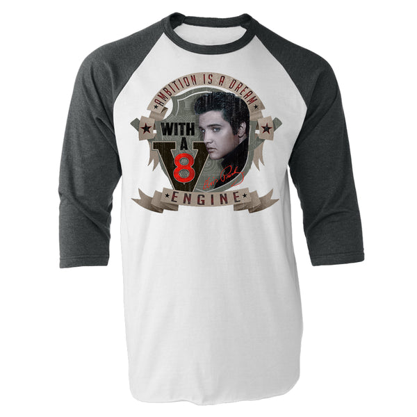 graceland Elvis Presley Ambition Is A Dream With A V8 Engine Raglan