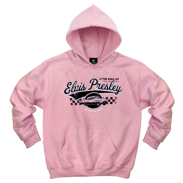 graceland Elvis Presley Pink Classic Car Pullover Hoodie