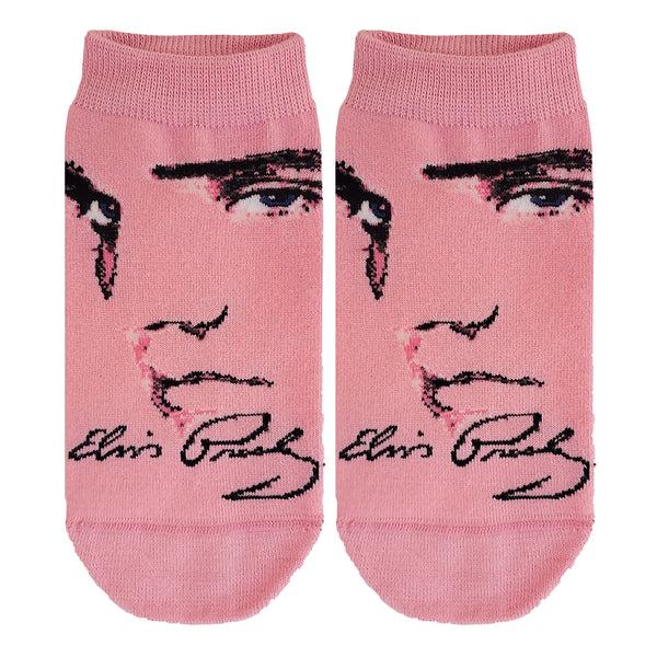 graceland Elvis Presley Pink Profile Signature Sock