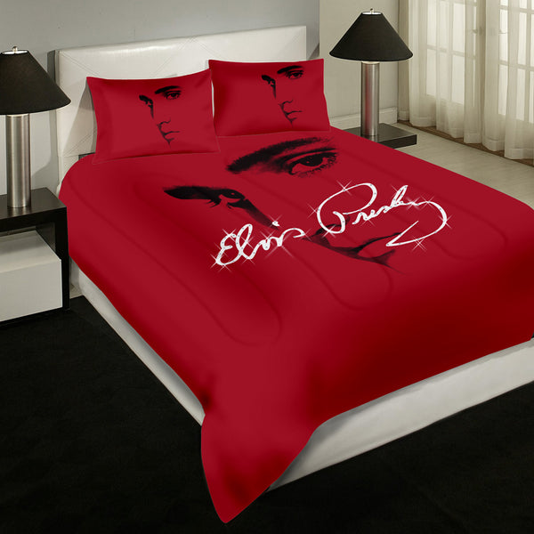 graceland Elvis Presley Profile Signature Comforter Set
