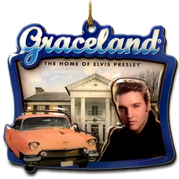 graceland Elvis Presley's Graceland Pink Classic Car 2D Ornament
