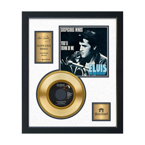 graceland Elvis Presley Suspicious Minds You'll Think Of Me Gold Record