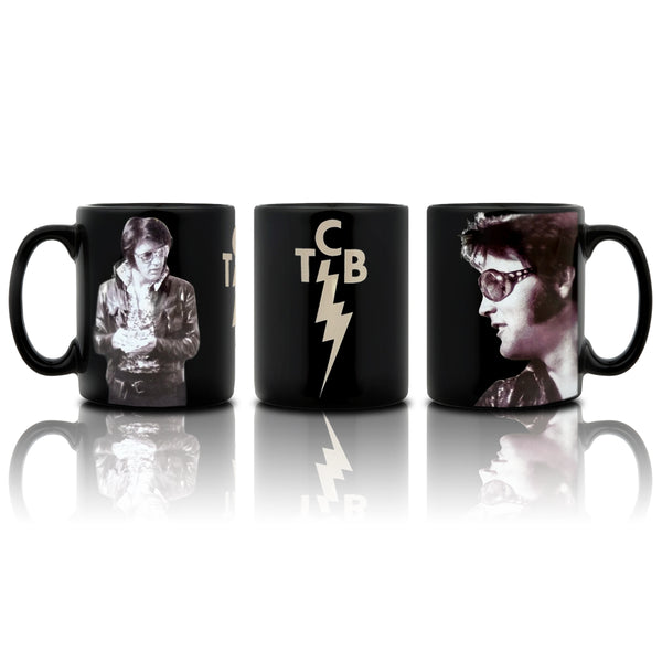 graceland Elvis Presley TCB Shades Collage Coffee Mug