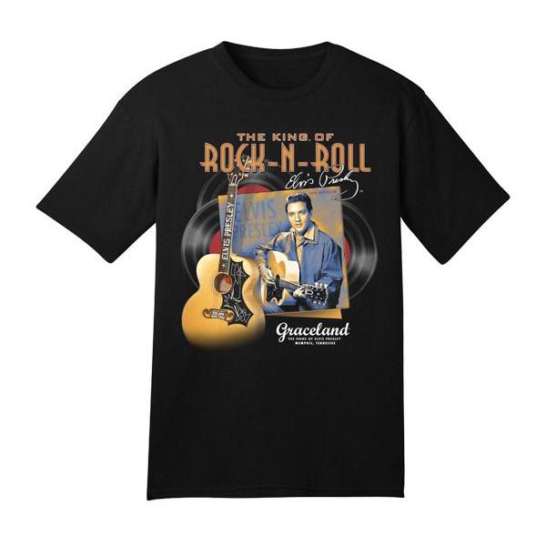 graceland Elvis Presley The King of Rock N Roll Guitar Record T-Shirt