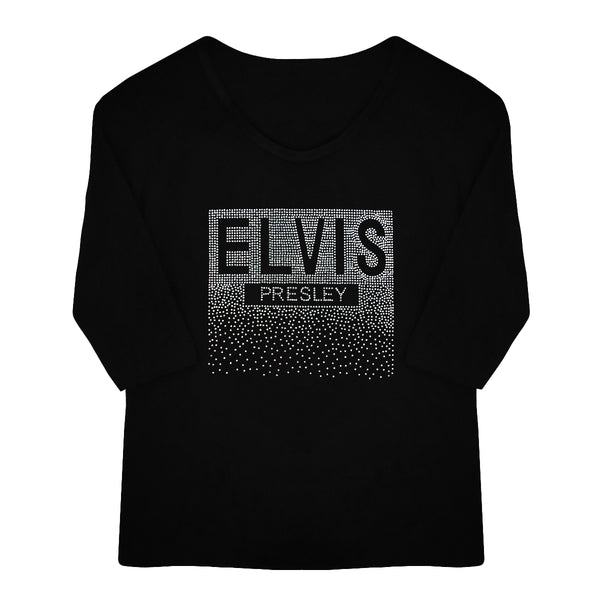 graceland Elvis Signature Style: Elvis Presley Rain 3/4 Sleeve Women's T-Shirt