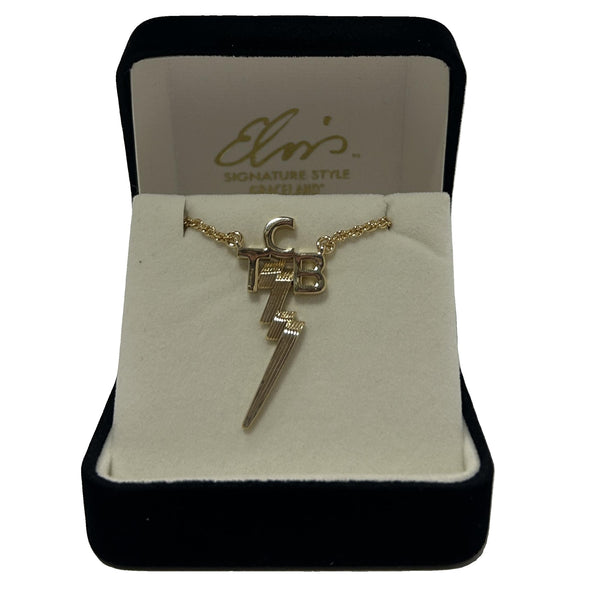 graceland Elvis Signature Style: Gold Plated TCB Necklace