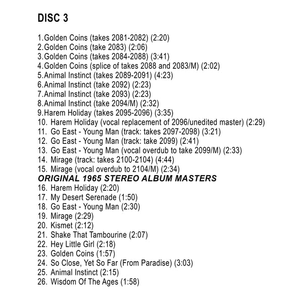 Graceland Elvis: The Harum Scarum Sessions FTD 3 CD Set