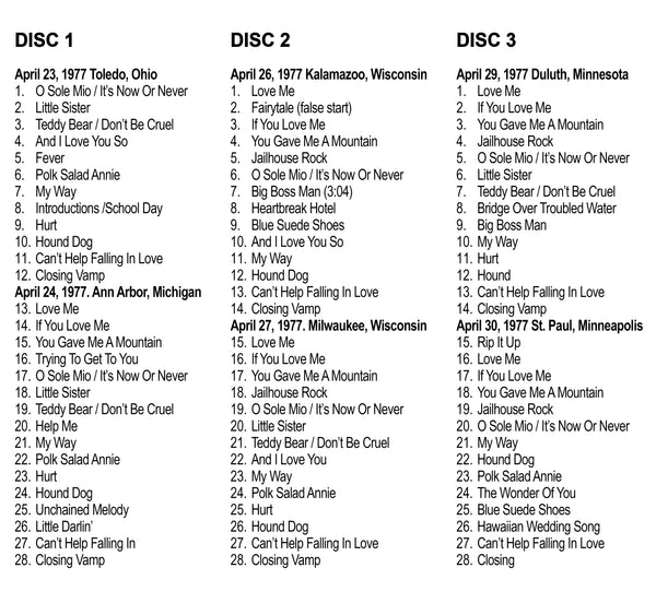 Graceland Elvis: The Last Tours Volume 3 FTD 3 CD Set