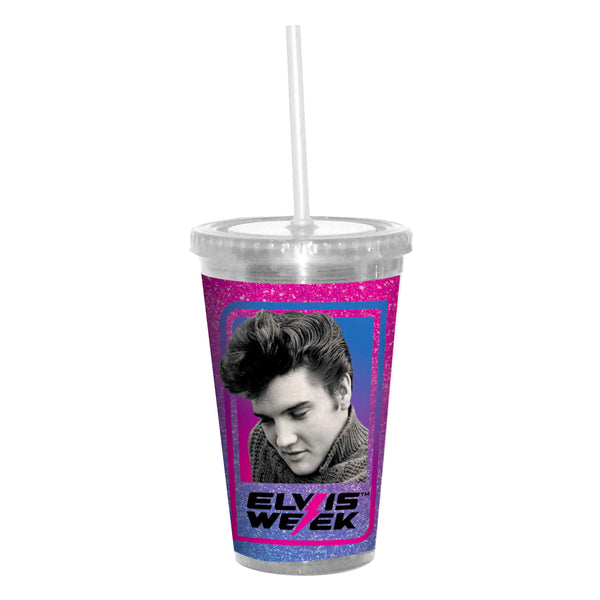 graceland 2024 Elvis Week Glitter Straw Tumbler