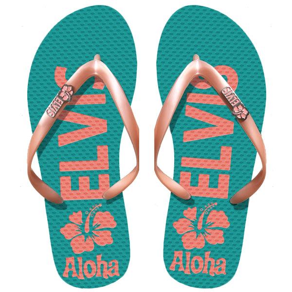 graceland Aloha Elvis Slim Strap Flip Flops