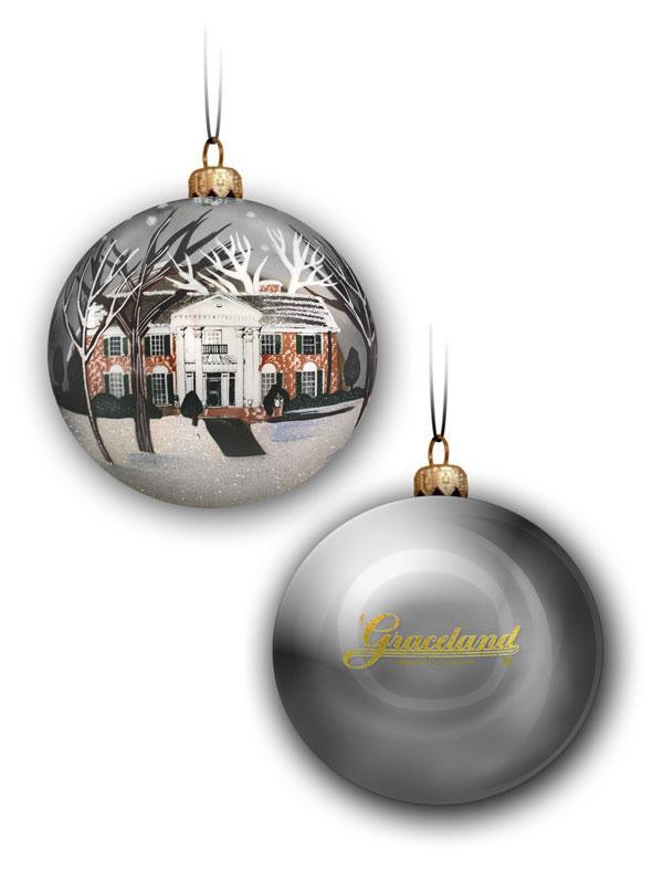 graceland Graceland at Christmas Silver Round Ornament